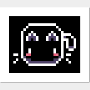 Black Pixel Cat - Kawaii Retro Pixel Art Posters and Art